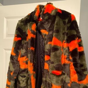Apparis faux fur camo coat.